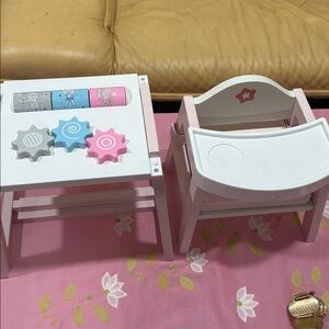 American Girl Bitty Baby Activity Table  lot set